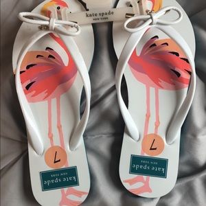 NWT FLAMINGO KATE SPADE FLIPFLOPS